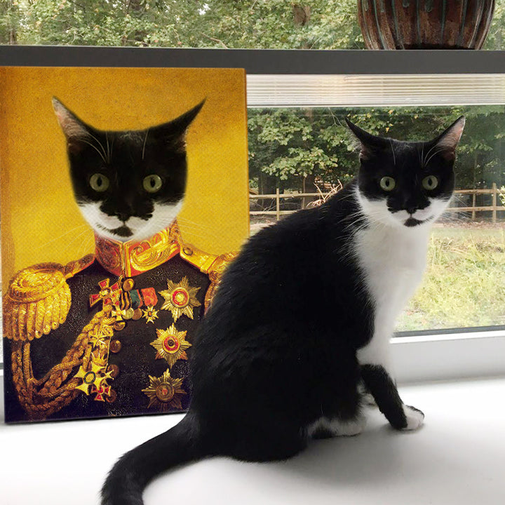 Custom Pet In Military Uniform Portrait Canvas - Oarse