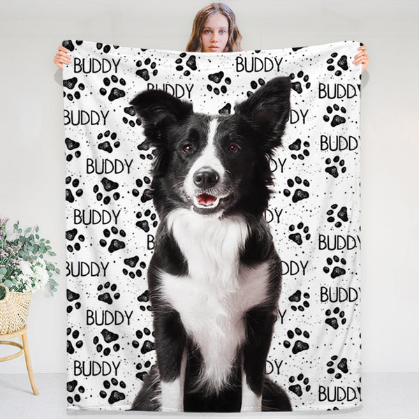 Custom Pet Portrait Blanket Personalized Pet Memorial Blanket with Photo for Loss of Dog, Cat - OARSE