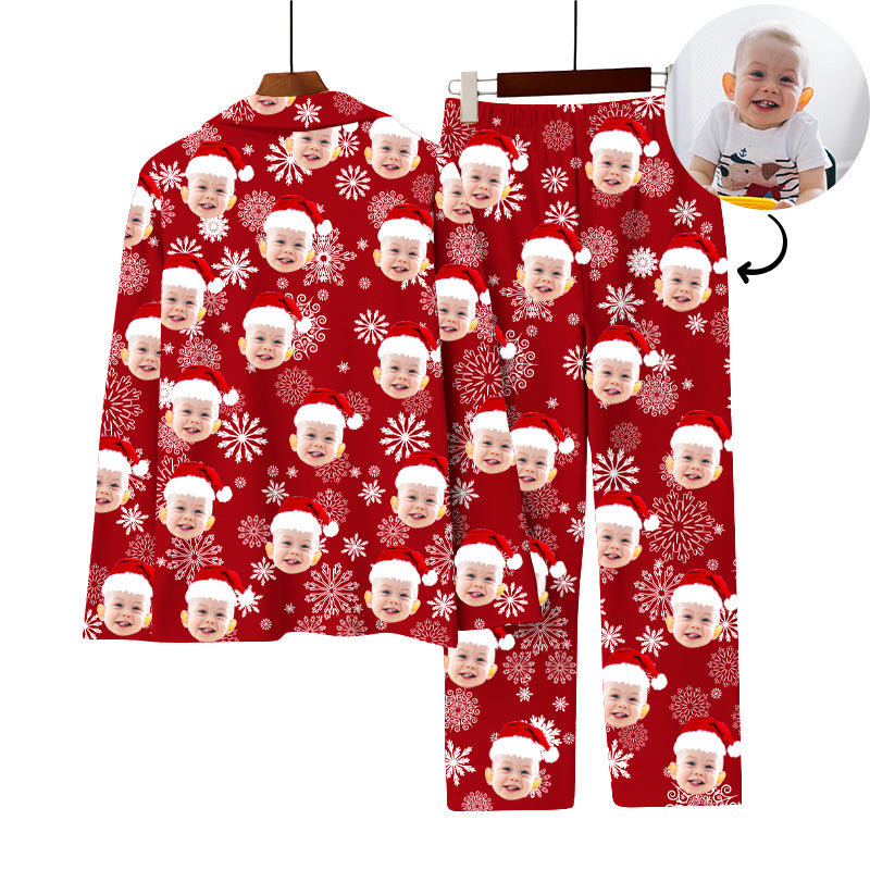 Custom Christmas Pajamas Xmas Snowflake Pj Pants With Face On Them - Oarse