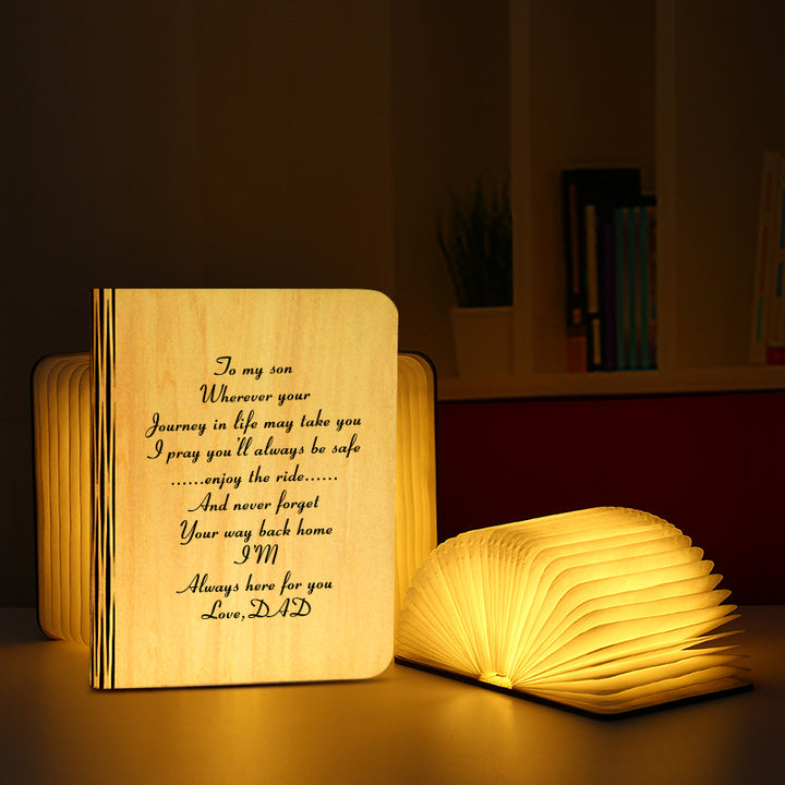 Custom Wooden Engraved Name Book Light - Oarse