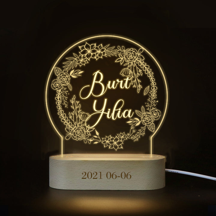 Custom Name Night Light, Couples Light For Wedding, Anniversary - Oarse