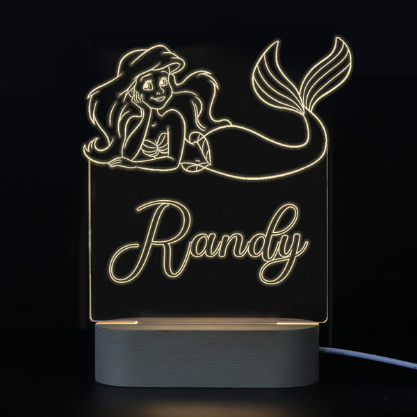 Mermaid Personalized Name Night Light For Kids - Oarse
