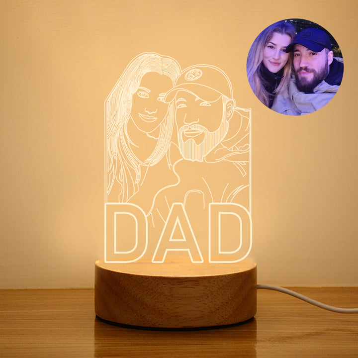 Custom Photo Light For Mom, Custom 3D Lamp For Dad, Mom - Oarse