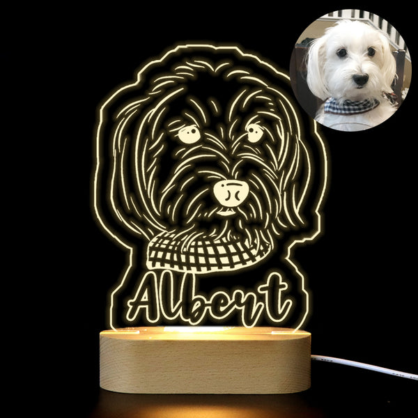Custom Photo Light, Personalized Photo 3d Acrylic Illusion Lamp For Pet Lover, Couples - Oarse