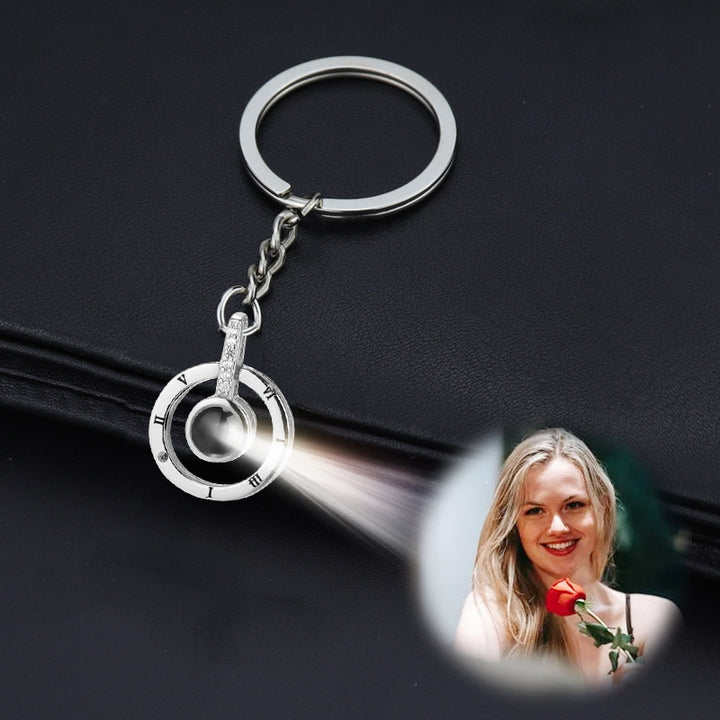 Round Photo Projection Keychain, Personalized Keychains For Him - Oarse