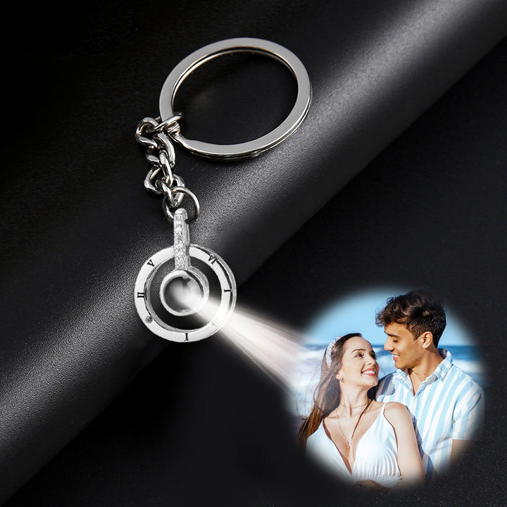 Round Photo Projection Keychain, Personalized Keychains For Him - Oarse