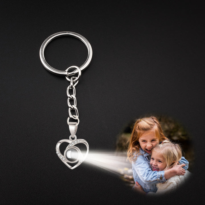 Personalized Heart Keychain Picture Projection Keychain - Oarse