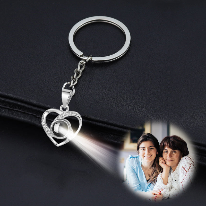 Personalized Heart Keychain Picture Projection Keychain - Oarse