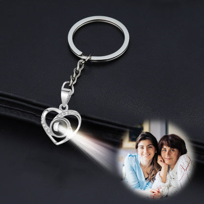 Personalized Heart Keychain Picture Projection Keychain - Oarse