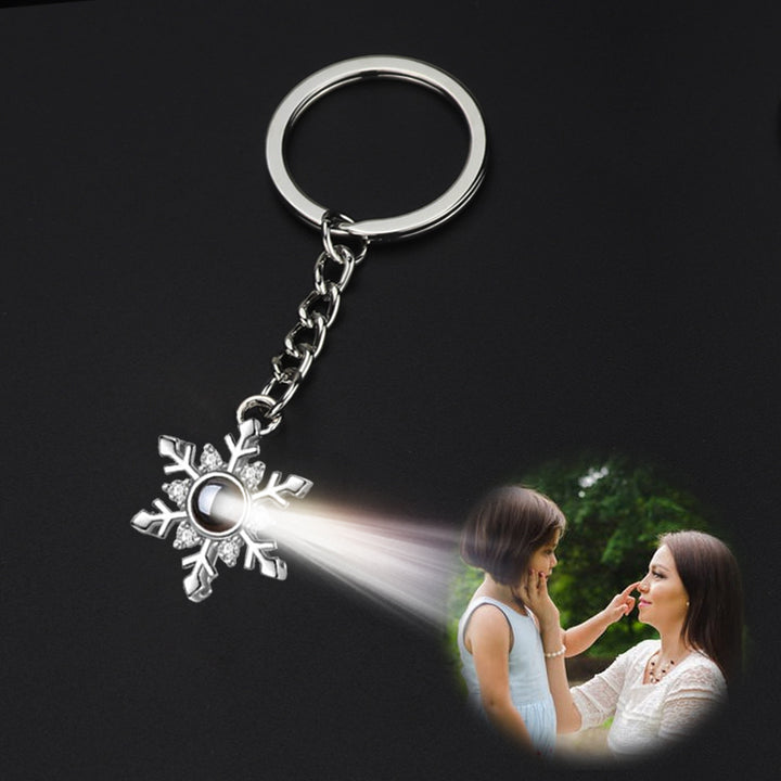 Snowflake Photo Projection Keychain, Personalized Keychains For Her - Oarse