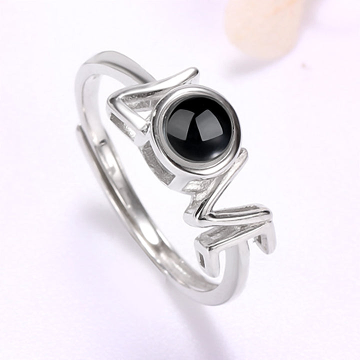 Love Ring With Picture Projection Custom Photo Projection Ring Sterling Silver - Oarse