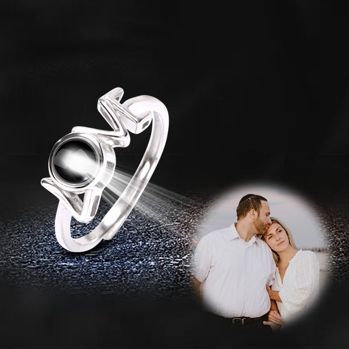 Love Ring With Picture Projection Custom Photo Projection Ring Sterling Silver - Oarse