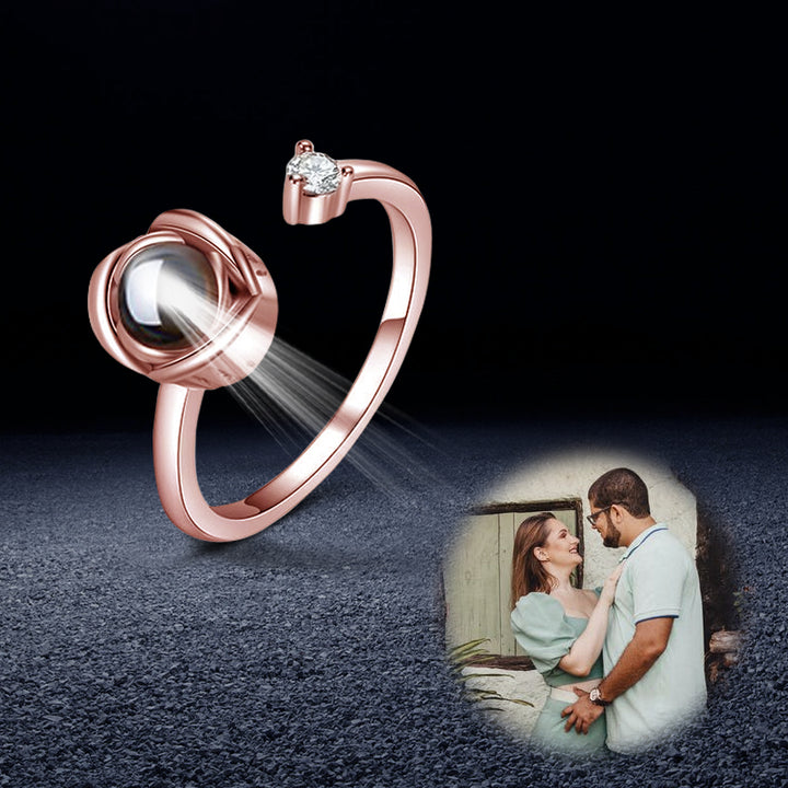 Custom Sterling Silver Ring Photo Projection Ring For Her - Oarse