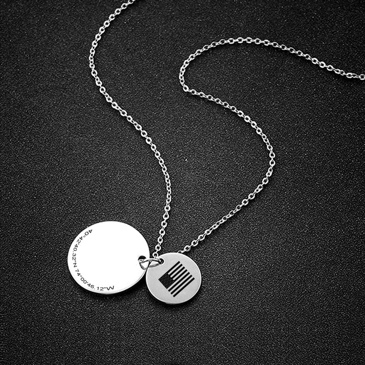 Latitude Longitude Necklace Custom Coordinates Necklace With Initials, Bridesmaid Graduation Necklace - Oarse