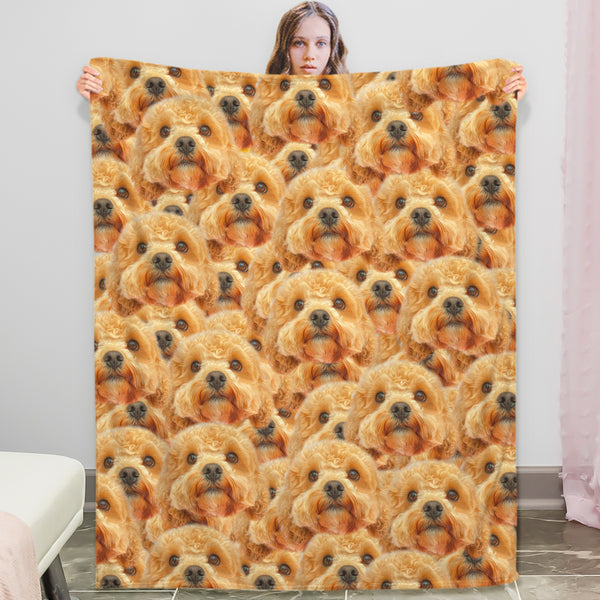 Multi-Face Pet Photo Blanket Custom Made Blankets with Picture Personalized Pet Photo Gift for Birthday - OARSE