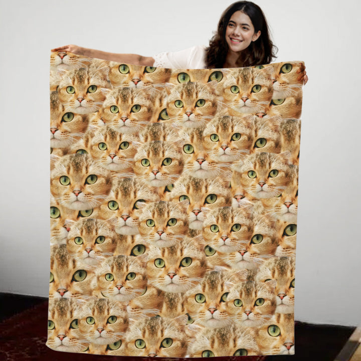 Multi-Face Pet Photo Blanket Custom Made Blankets with Picture Personalized Pet Photo Gift for Birthday - OARSE