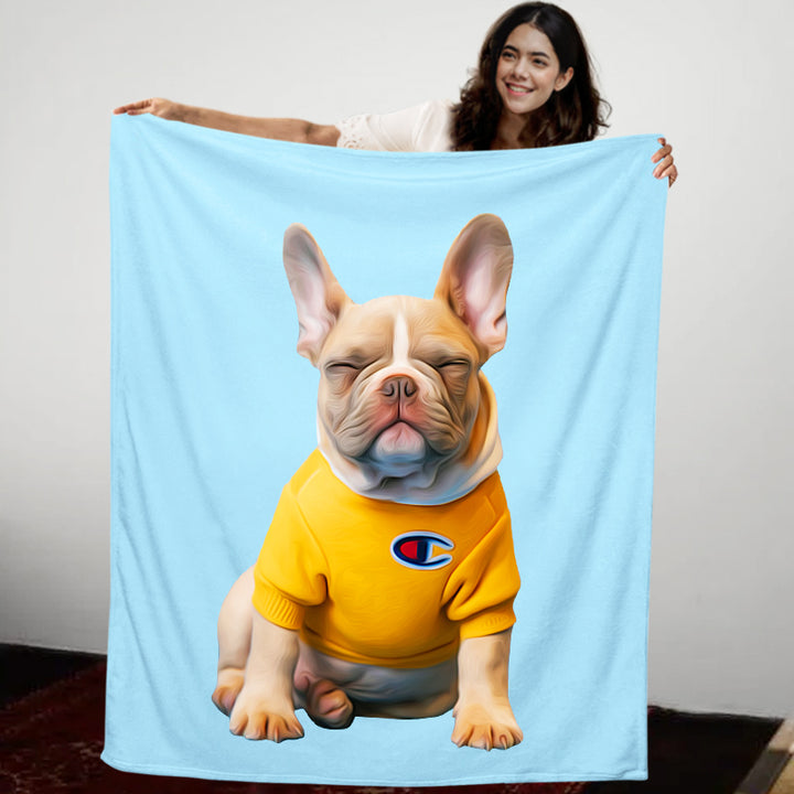 Personalized Pet Portrait Blanket with Name Custom Made Dog Cat Blankets with Pictures - OARSE
