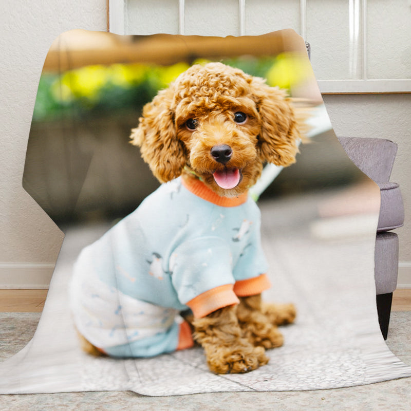 Personalized Pet Photo Blanket with Name Customized Blanket Made from Original Picture - OARSE