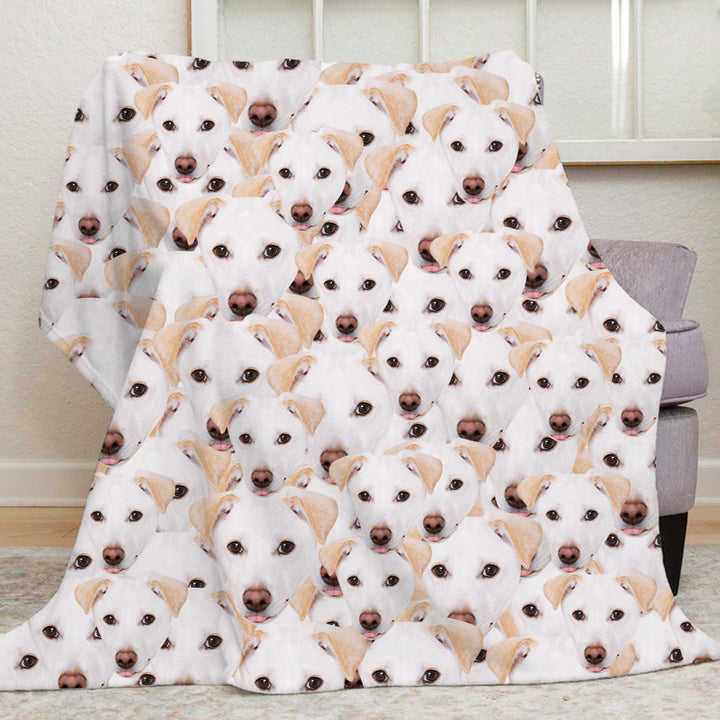 Multi-Face Pet Photo Blanket Custom Made Blankets with Picture Personalized Pet Photo Gift for Birthday - OARSE