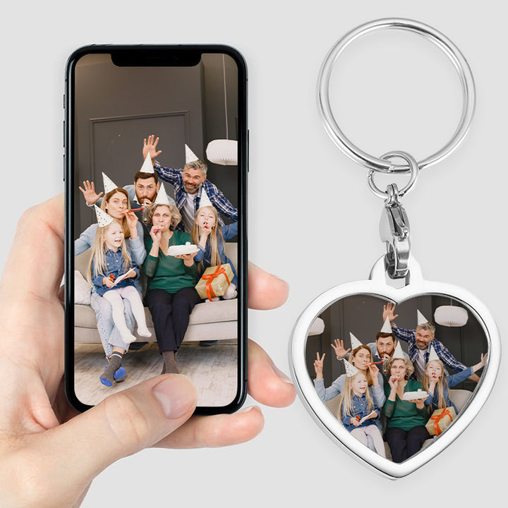 Stainless Steel Photo Engraved Keychain, Custom Photo Keychain - OARSE