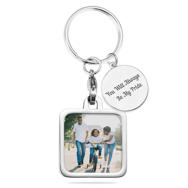 Stainless Steel Photo Engraved Keychain, Custom Photo Keychain - OARSE