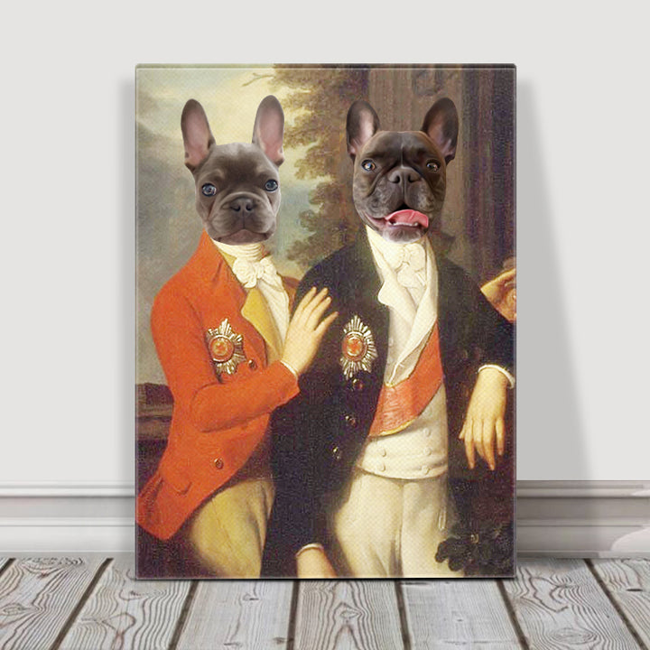 Custom Two Prince Pet Portrait Canvas, Pet And Owner Painting - Oarse