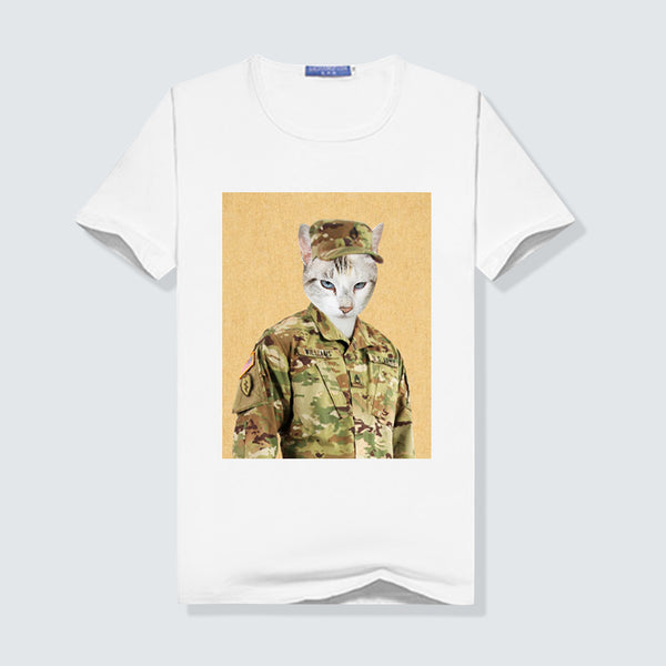 The Army Man Custom Pet Face Women T Shirt - Oarse
