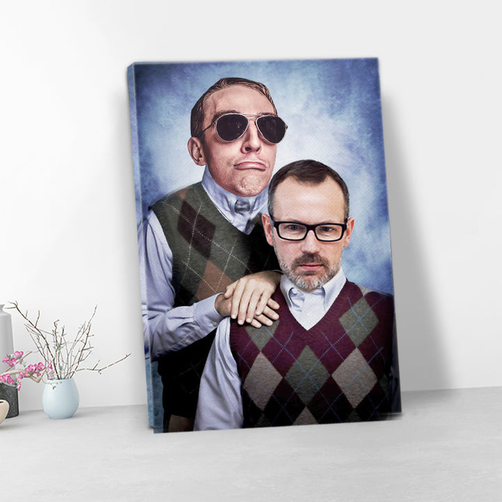 Custom Step Brothers Portrait Canvas for Brothers, Friends, Pet and Pet Owner, Pet Brothers - Oarse