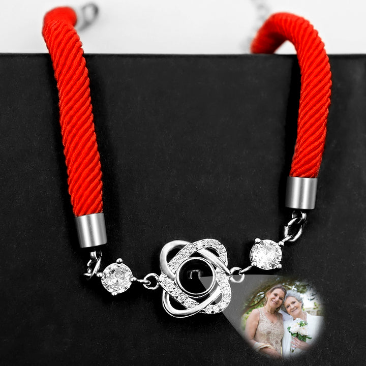 Double Heart Picture Bracelet Personalized Photo Projection Bracelet - Oarse