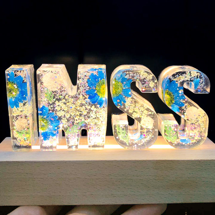 Custom Letter Led Lights, Daisy Night Light, Dried Flowers For Valentines, Christmas - Oarse