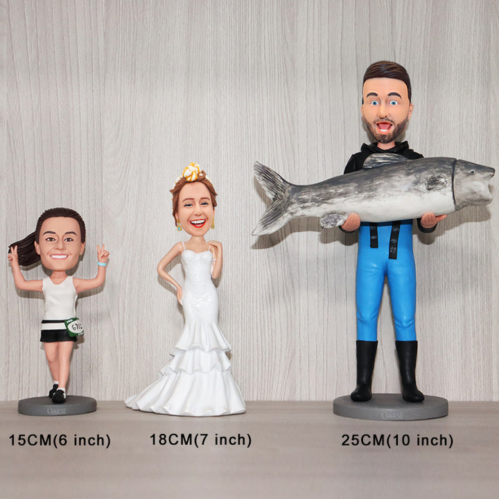 Fully Customizable 2 Person Personalized Bobbleheads from Photo - OARSE