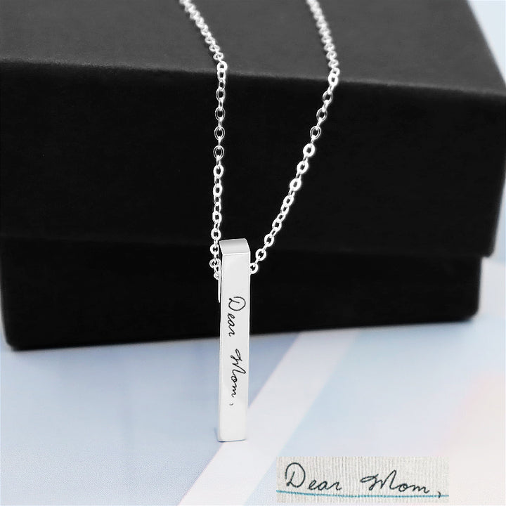 Custom Handwriting Necklace Vertical Name Necklace Actual Handwriting Jewelry - Oarse