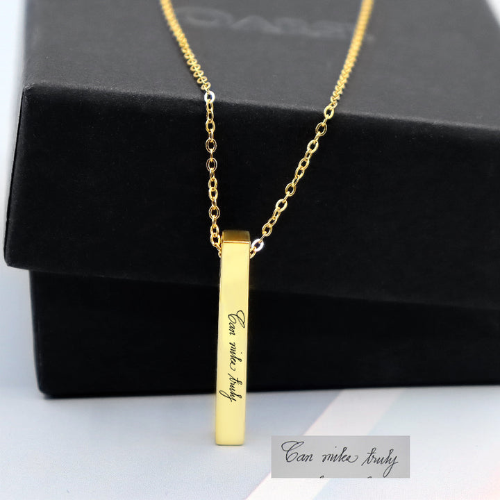 Custom Handwriting Necklace Vertical Name Necklace Actual Handwriting Jewelry - Oarse