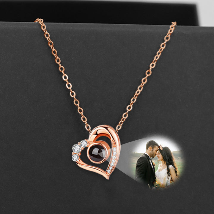 Personalized Heart Photo Projection Necklace - Oarse