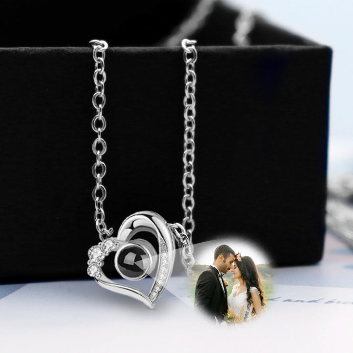 Personalized Heart Photo Projection Necklace - Oarse